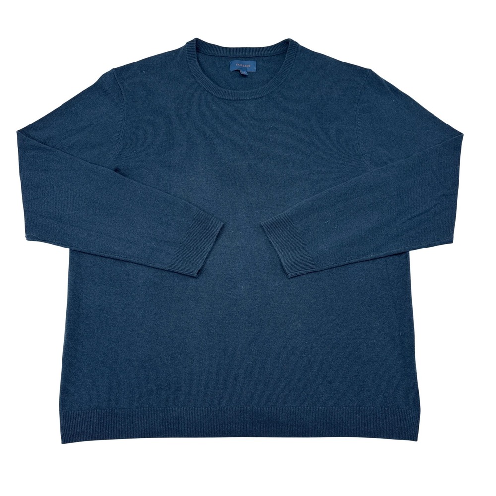 Fairlane Sweater Mens Size XXL Blue Crewneck‎ Pullover Wool Cashere Blend Basics